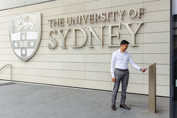 Man using Transact Credential at University of Sydney